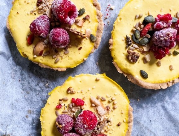 Dreamy Mango Coconut Kefir Tarts